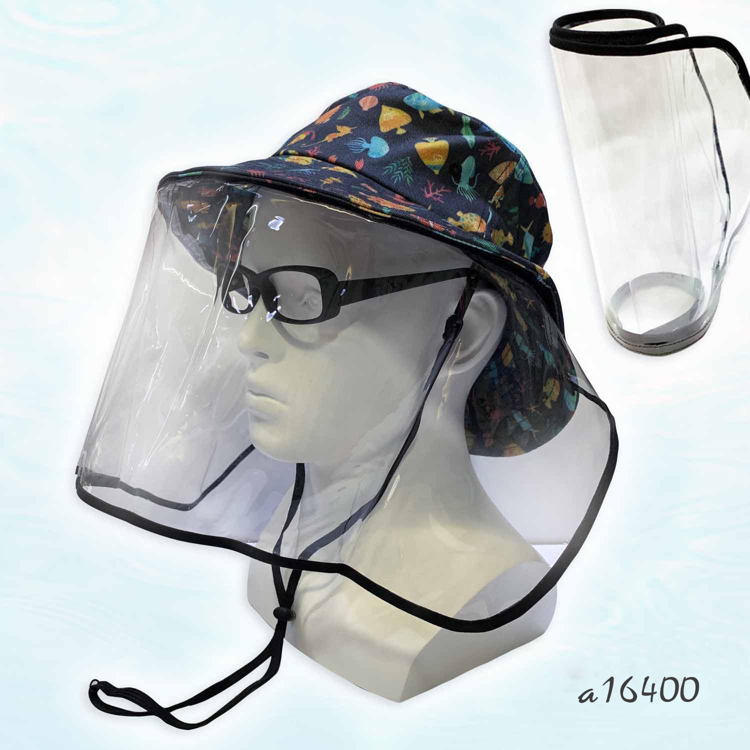2-in-1 Cotton Digital Printed Bucket Hat and Face Shield Set
