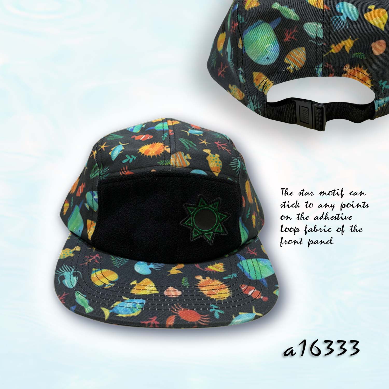 Hook & Loop Motif Snapback Digital Printed Camper